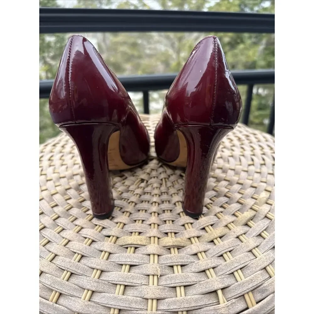 Kate Spade Burgundy Leather Heels Made In Italy 9 US Platform Pump Retro 40s